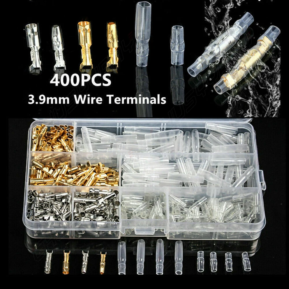 

PCVBMLAUT Box Insulated Plug Spring Female Male Spade Cold Crimp Terminals Electrical Wire Connectors Set or SN-48B Pliers