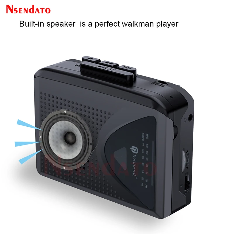 Portátil Super Radio Cassette Player com alto-falante, AM/FM rádio, leitor de música, gravador, adaptador para gravadores de fita