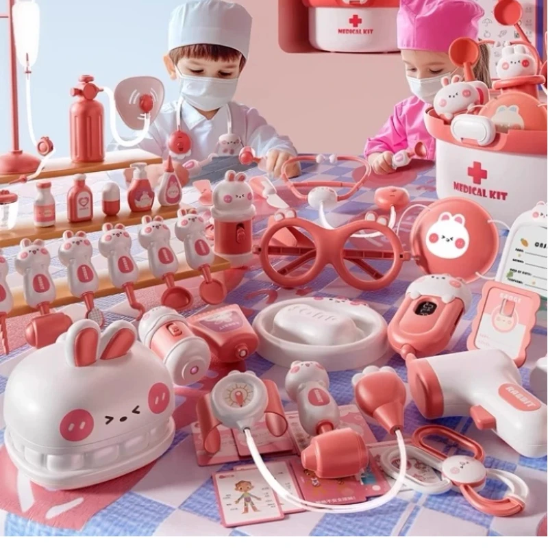 

Детский игровой набор «Доктор», полный игровой набор для девочек, игрушки для инъекций и стетоскопов для маленькой медсестры, детский рождественский подарок