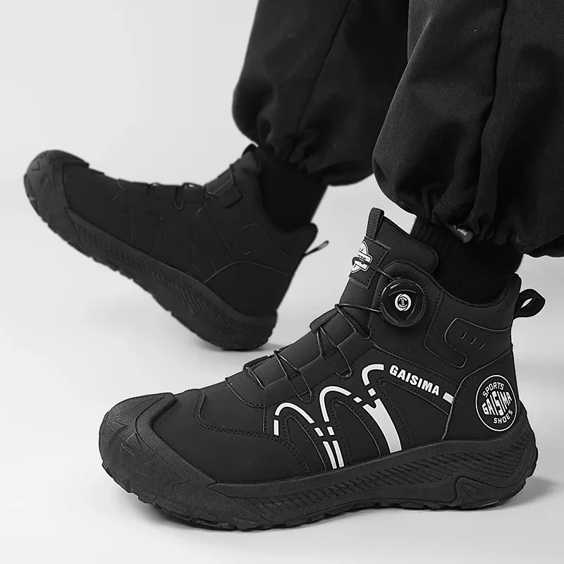 Nuevas botas informales de otoño e invierno para hombre, ropa de trabajo alta, zapatos para exteriores, antideslizantes, resistentes al desgaste, duraderos y cómodos