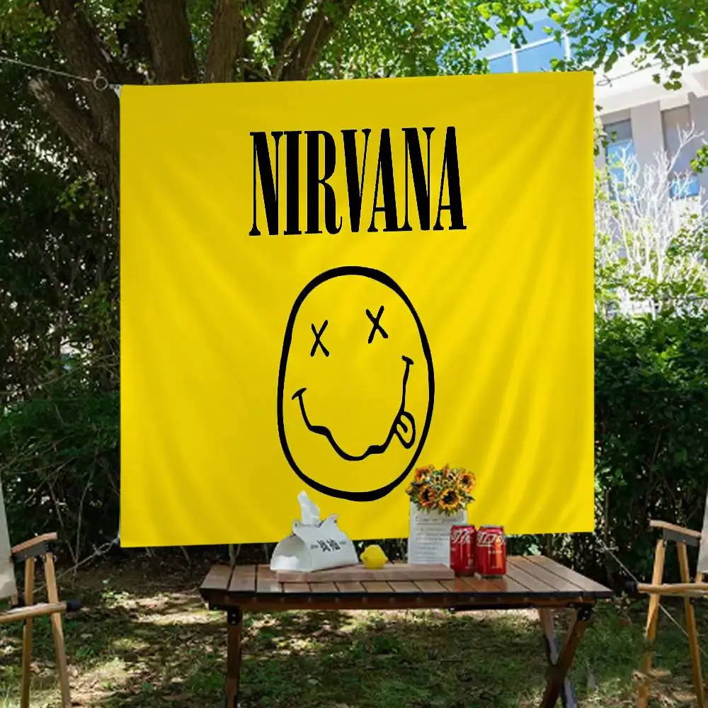 Beliebte Band N-nirvana-A, bedruckte große Flagge, Kunst, Science-Fiction-Raum, Heimdekoration, Dekor-Banner