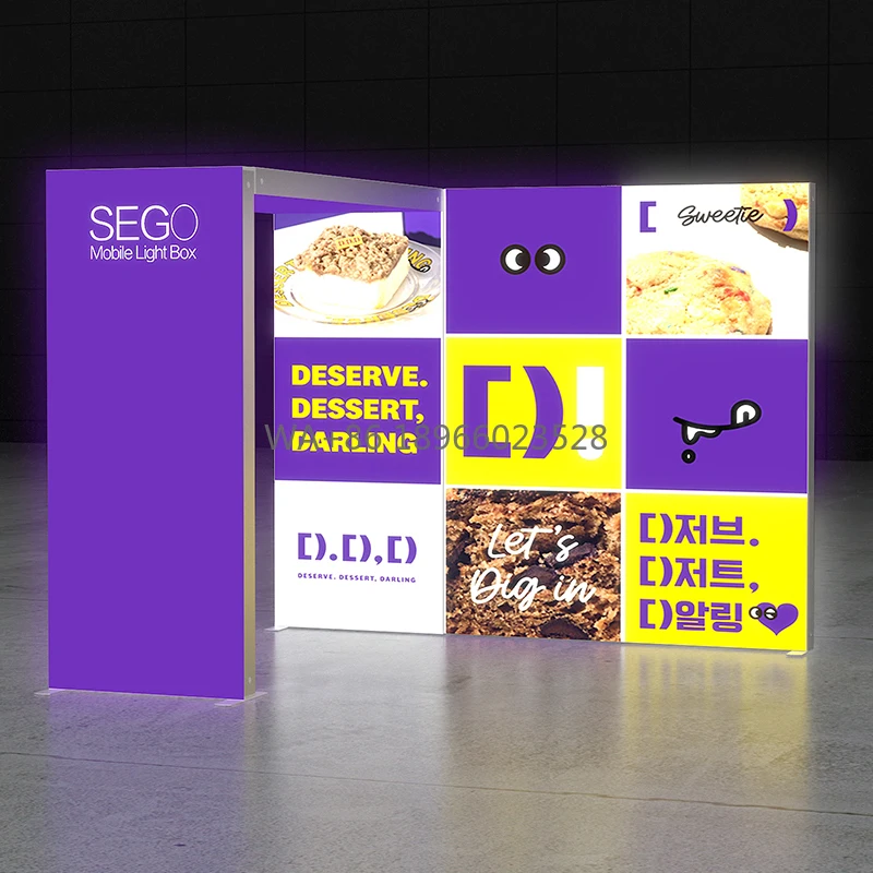 Struttura semplice Circa 10x10 piedi SEGO Lightboxes Facile installazione Display per stand per esposizioni commerciali con ponte singolo per mostrare