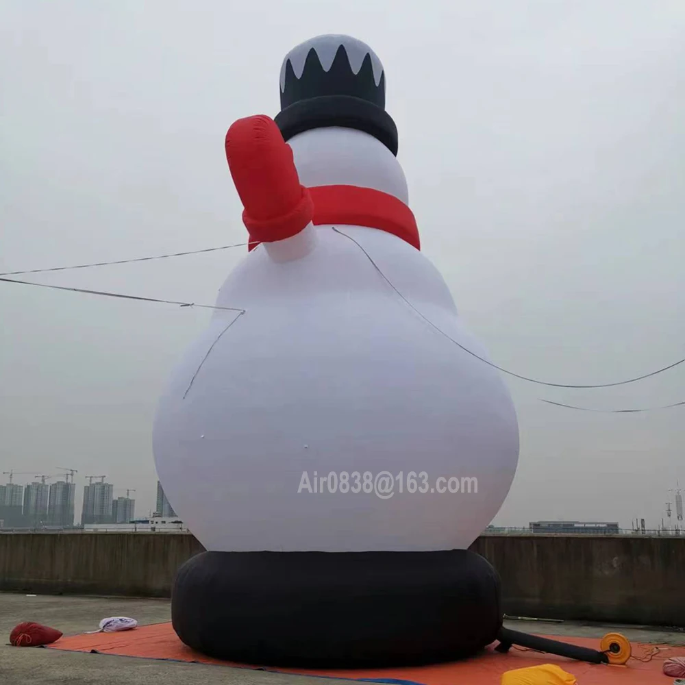 Buiten 6m20ft vakantie opblaasbare kerstsneeuwman met sjaal buiten kerst verlichte ornamenten voor huis tuin tuin decor