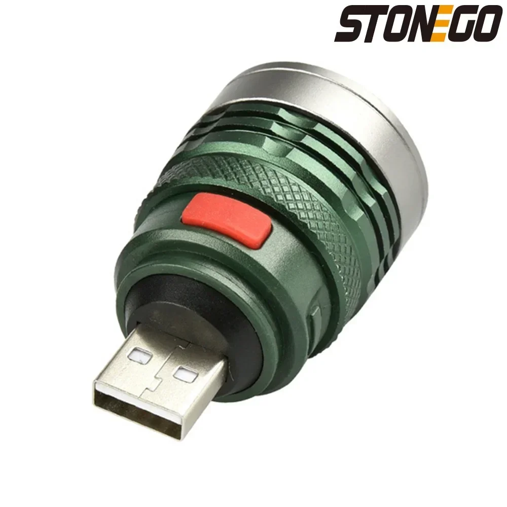 مصباح يدوي USB صغير محمول زوومابلي 3 أوضاع مشرق سبائك الألومنيوم قوة البنك ضوء الشعلة