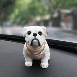 Nodding Dog Moving Head Husky Resin Imitation Dog Toy Dashboard Decoration Cute Auto Parts Car Accessories Funny Ornaments