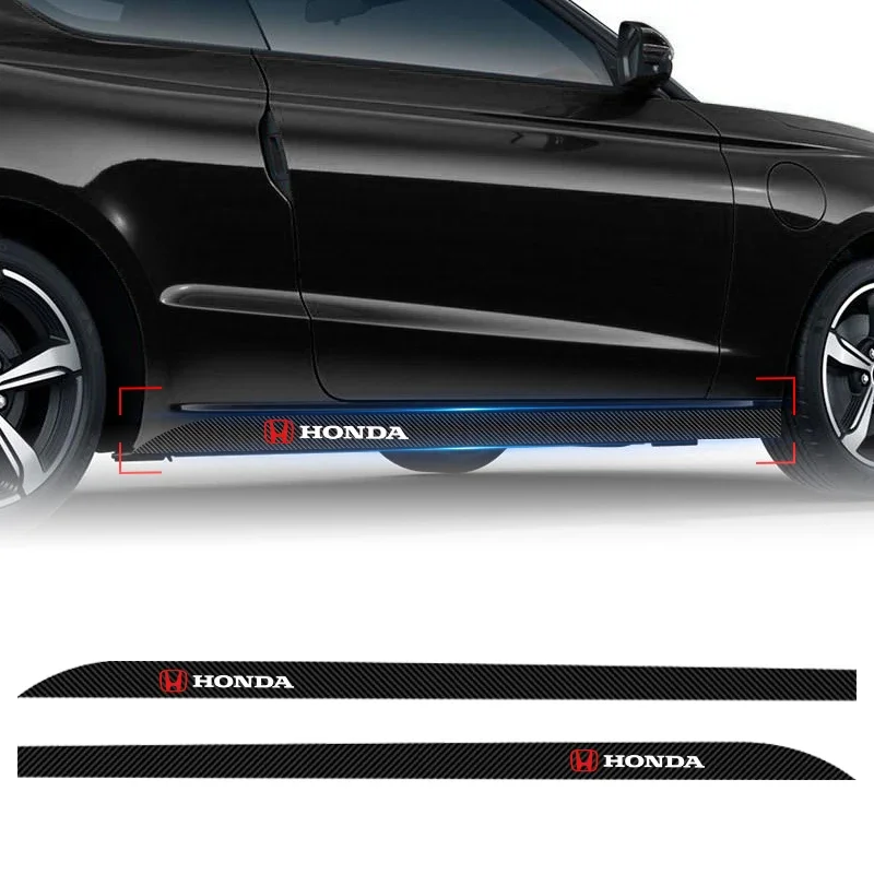 

2 шт., карбоновая боковая юбка на порог автомобиля, 3D наклейка, наклейки, Стайлинг для Honda Forza Shadow Vt600 Civic Varadero Xl1000 Xadv