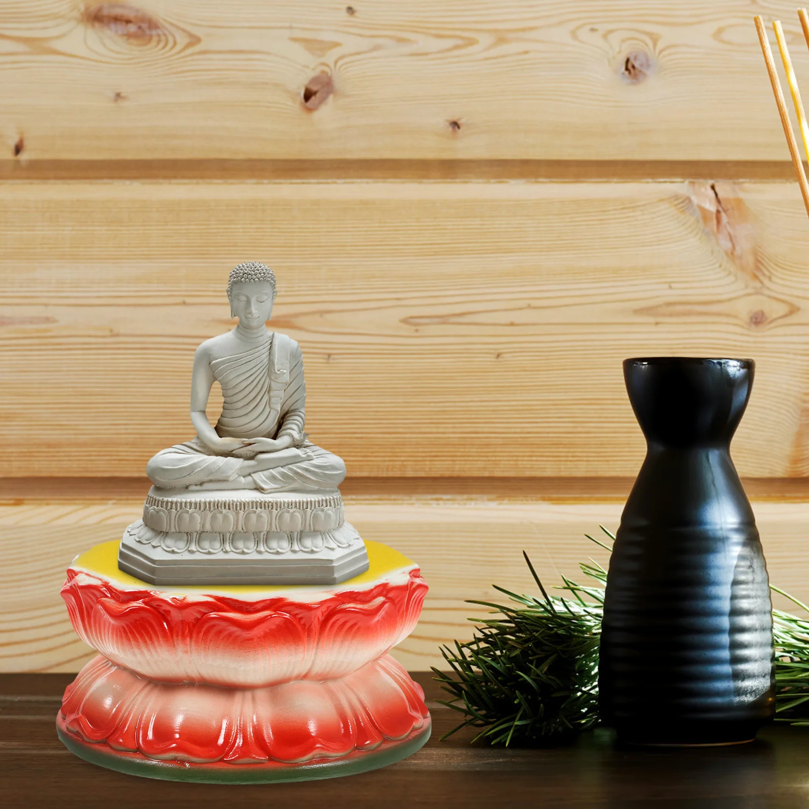 

Ceramic Avalokitesvara Statue Base Buddha Pedestal Stand for Home Decor Desktop Ornament Display Spiritual Gift Unique Sculpture