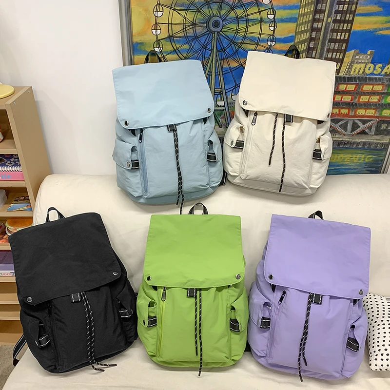 

Women's Casual Backpack Large Capacity Lightweight Men's Commuter Backpack Durable Nylon Student Backpack Multiple Colors Availa