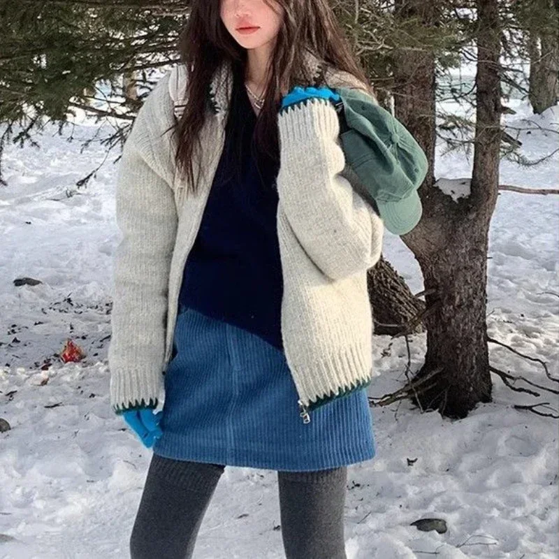 Elegant Korean Style Corduroy Skirts Sweet Retro Casual Mini Skirt High Waist Autumn Winter Short Skirts Streetwear