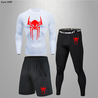 Men's Thermal Shirt Winter T-Shirt Long Compression Sets Gym Tights Black Thermal Underwear Men's Clothing First Layer Hero 2099