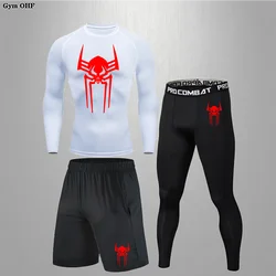 Men's Thermal Shirt Winter T-Shirt Long Compression Sets Gym Tights Black Thermal Underwear Men's Clothing First Layer Hero 2099