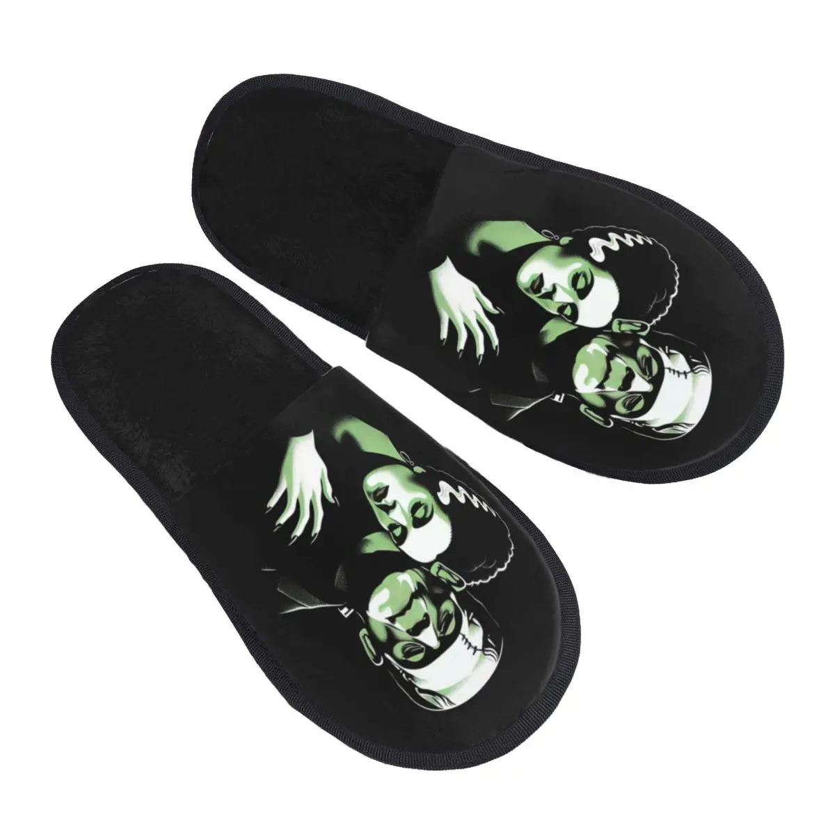 

Custom Halloween Frankensteins Monster Guest Slippers for Hotel Women Bride Of Halloween Horror Film House Slipper