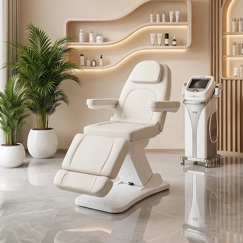 Professional Adult Massage Electric Bed White Simple Modern Comfortable Spa Stretcher 3 Motor Furniture for Aesthetic Treatments