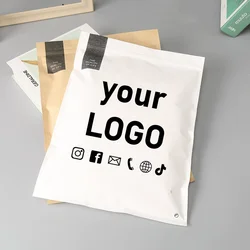 White kraft paper bags, self-sealing packaging bags, tea storage stand-up bags, batch printable LOGO, starting from 50 pieces
