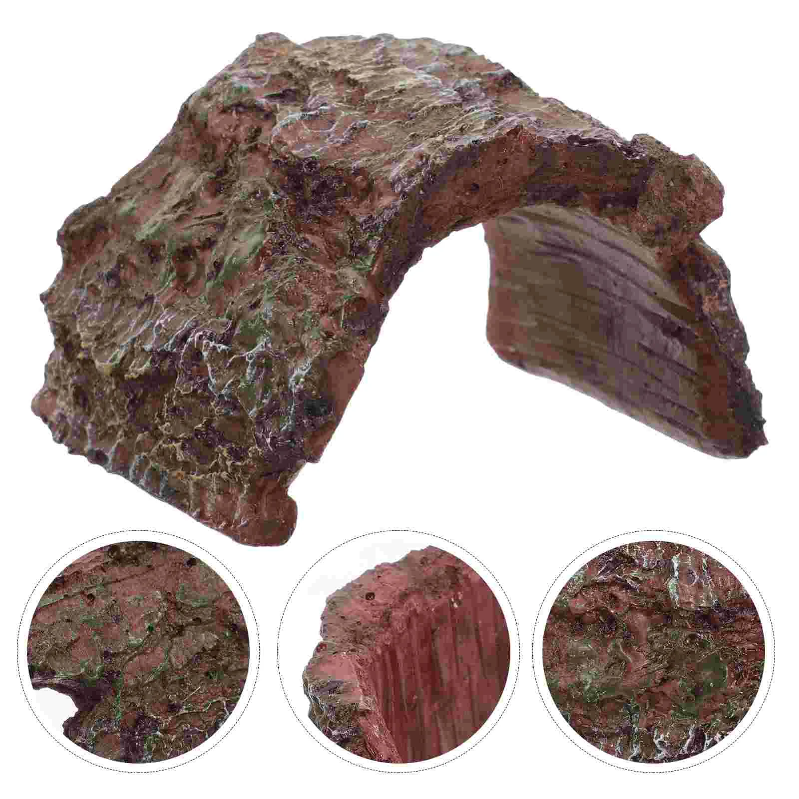 Basking Rocks for Bearded Dragons Reptile Hiding Hole Animal Resin Tank Cave Fish Hide