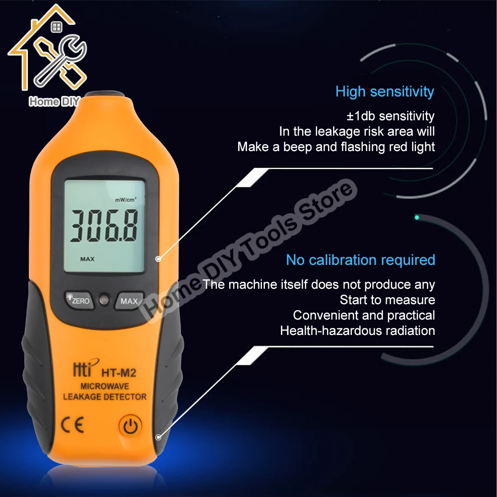 HT-M2 Professionale Digitale LCD Rilevatore di Perdita a Microonde di Alta Precisione Radiazione Tester 0-9.99mW/cm2