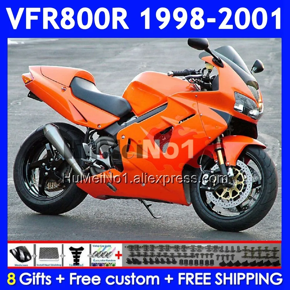 Body For HONDA Interceptor VFR Gloss Orange 800RR 800 RR CC 52No.28 VFR800 RR 98 99 00 01 VFR800RR 1998 1999 2000 2001 Fairings