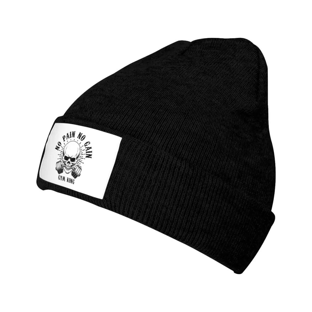 No Pain  Gain Skullies Beanies Caps Unisex Outdoor Winter Warm Knitted Hat Adult Bodybuilding Fitness Gym Bonnet Hats