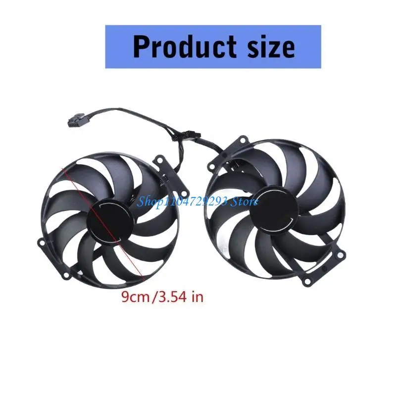 Y2GD 90 mm 6pin CF9010U12D DC12V 0.45A Ventilador GPU para RX6600 6600XT 6700XT Ventilador tarjeta gráfica