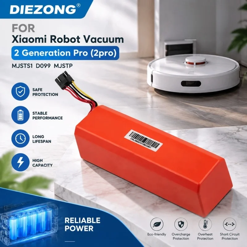 9800mAh For XIAOMI  MIJIA Sweeping Robot Battery Pro/PRO2 Intelligent Vacuum Cleaner MJSTS1 Sweeping Robot D099-4S2P
