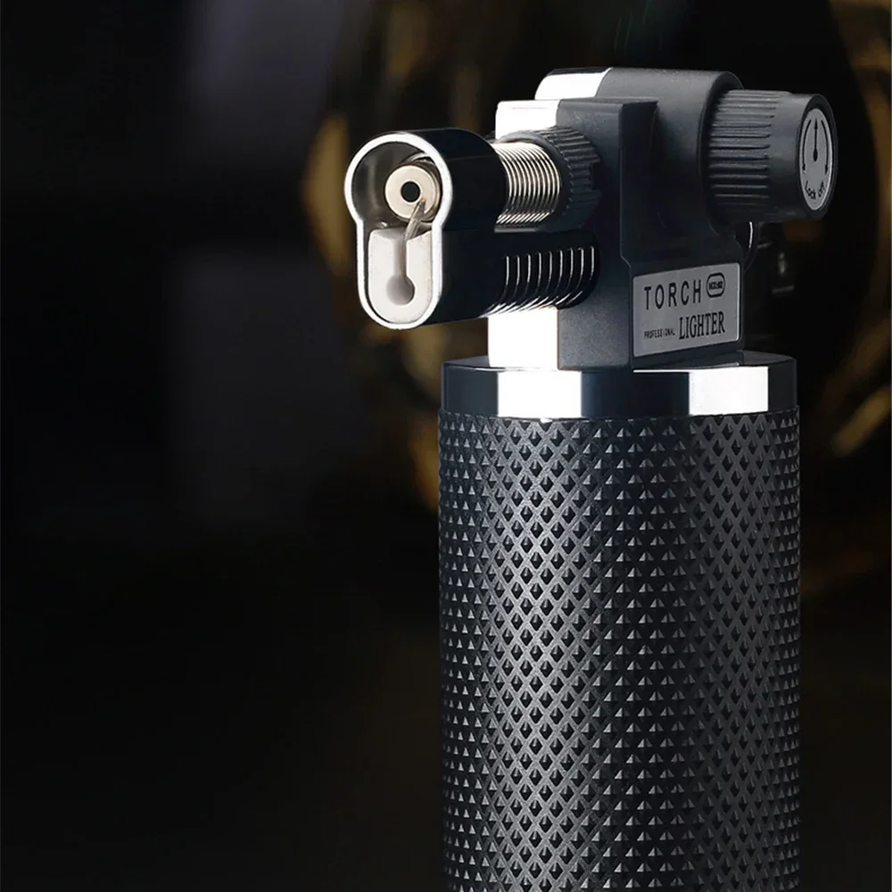 Dual Fire Lighter Adjustable Welding Torch Spray Gun Jet Flame Lighter Kitchen Cooking Outdoor BBQ Windproof Metal Cigar Lighter
