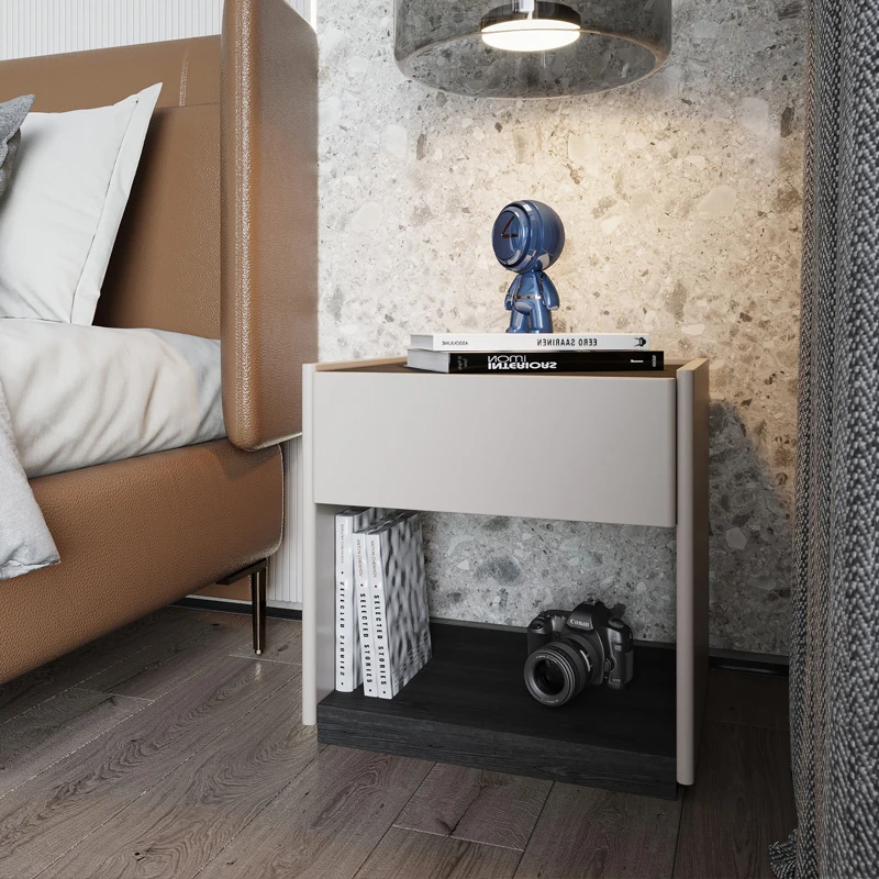 Nordic bedside cabinet Modern simple bedroom Small family Bedside storage cabinet Minimal creative bedside cabinet Small cabinet