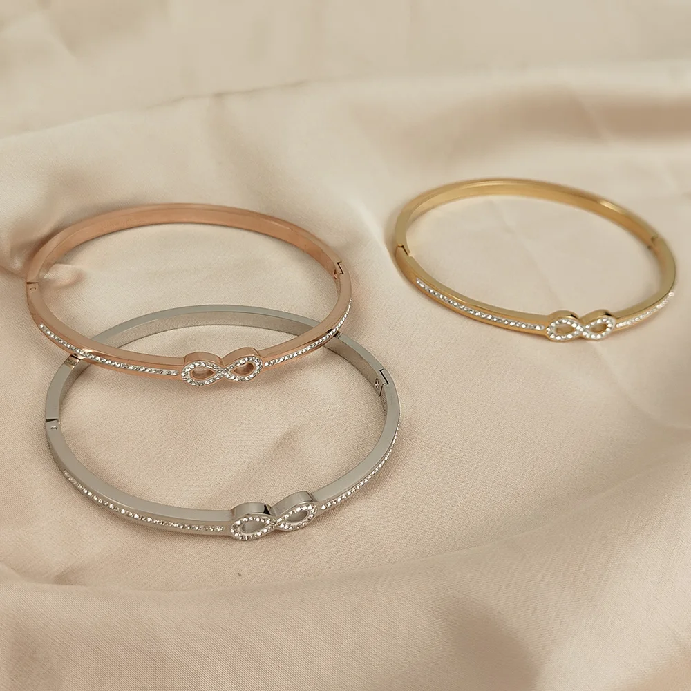 Stainless steel gold-plated bracelet infinity symbol five-pointed star love bracelet ladies gift hot sale