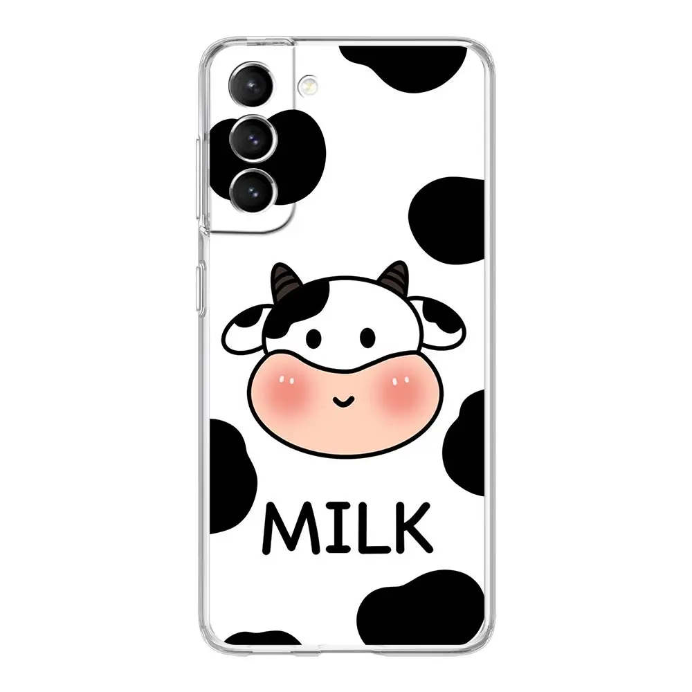 Dairy Cattle Cow Speckle Cute Phone Case For Samsung Galaxy S21 Plus S20 FE S22 Ultra 5G S10E S10 S9 S8 Note 20 10 Lite  Cover