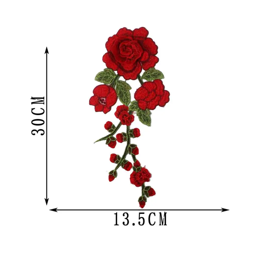 Clothes Badges Floral Embroidered Patches Iron On Patch Long String Flowers Clothes Sticker Embroidery Patches