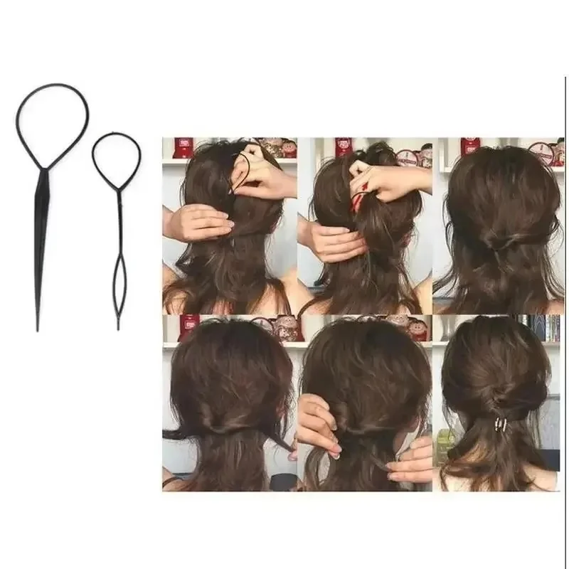 1/2/3set Ponytail Creator Plastic Loop Topsy Pony Clip Hair Braid Maker Styling Tools Accessories Women Girls Kids