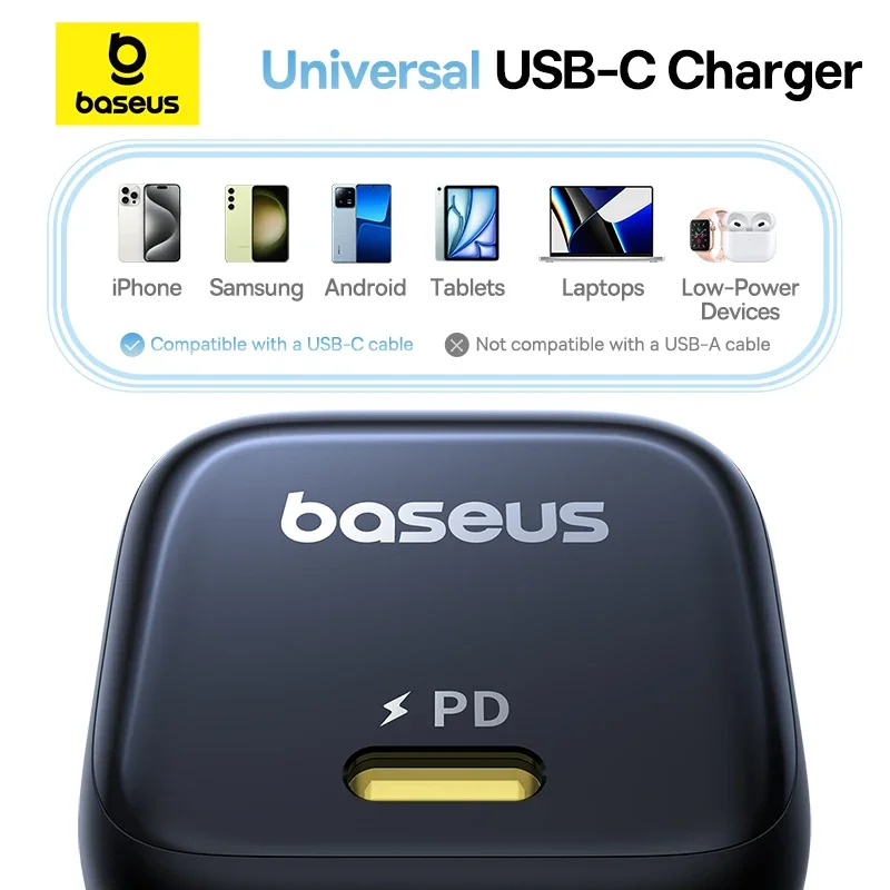 Baseus Picogo 45W PD Charger For iPhone 16 Pro Max GaN Charger Type C USB Charger Portable Fast Carhger For iPhone 15