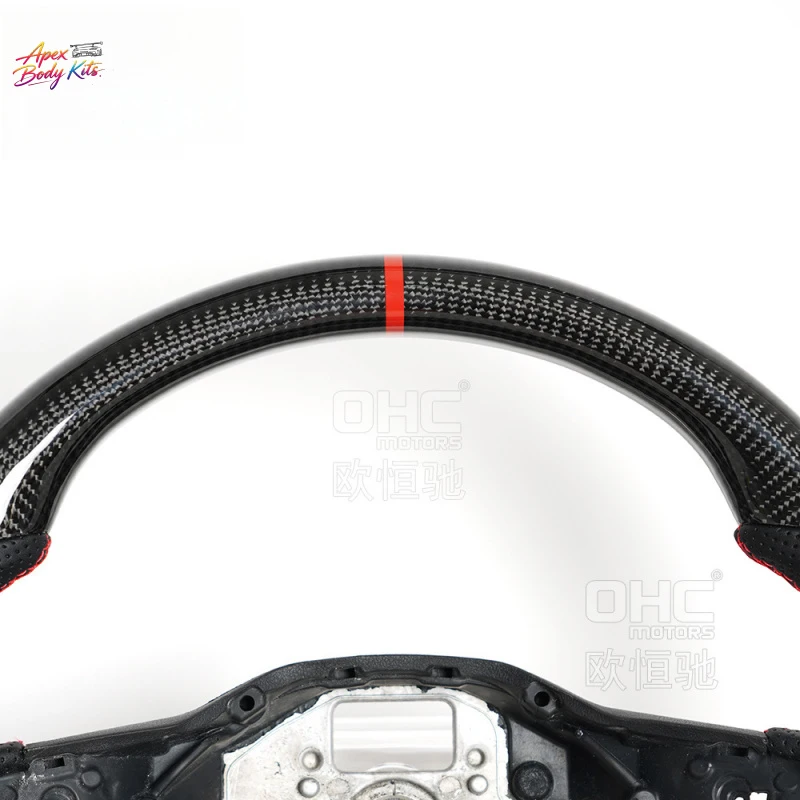 Suitable for Volkswagen Magotan  19-24  modified flat-bottom carbon fiber sports car steering wheel