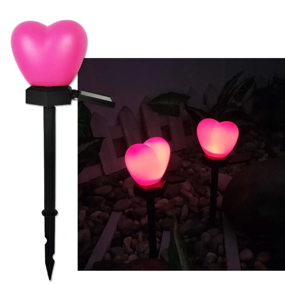 

Energy Conservation Heart-shaped Solar Lights LED Waterproof Landscape Plug-in Lamp ABS Love Atmosphere Lights Outdoor