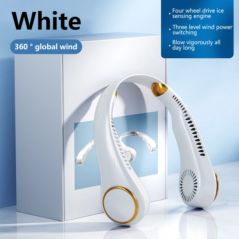 

Новый подвесной шейный вентилятор Портативный охлаждающий вентилятор USB Безлопастной 360-градусный шейный ремешок Вентилятор 78 Обертывание вокруг воздуховыпускного отверстия Перезаряжаемый 2025