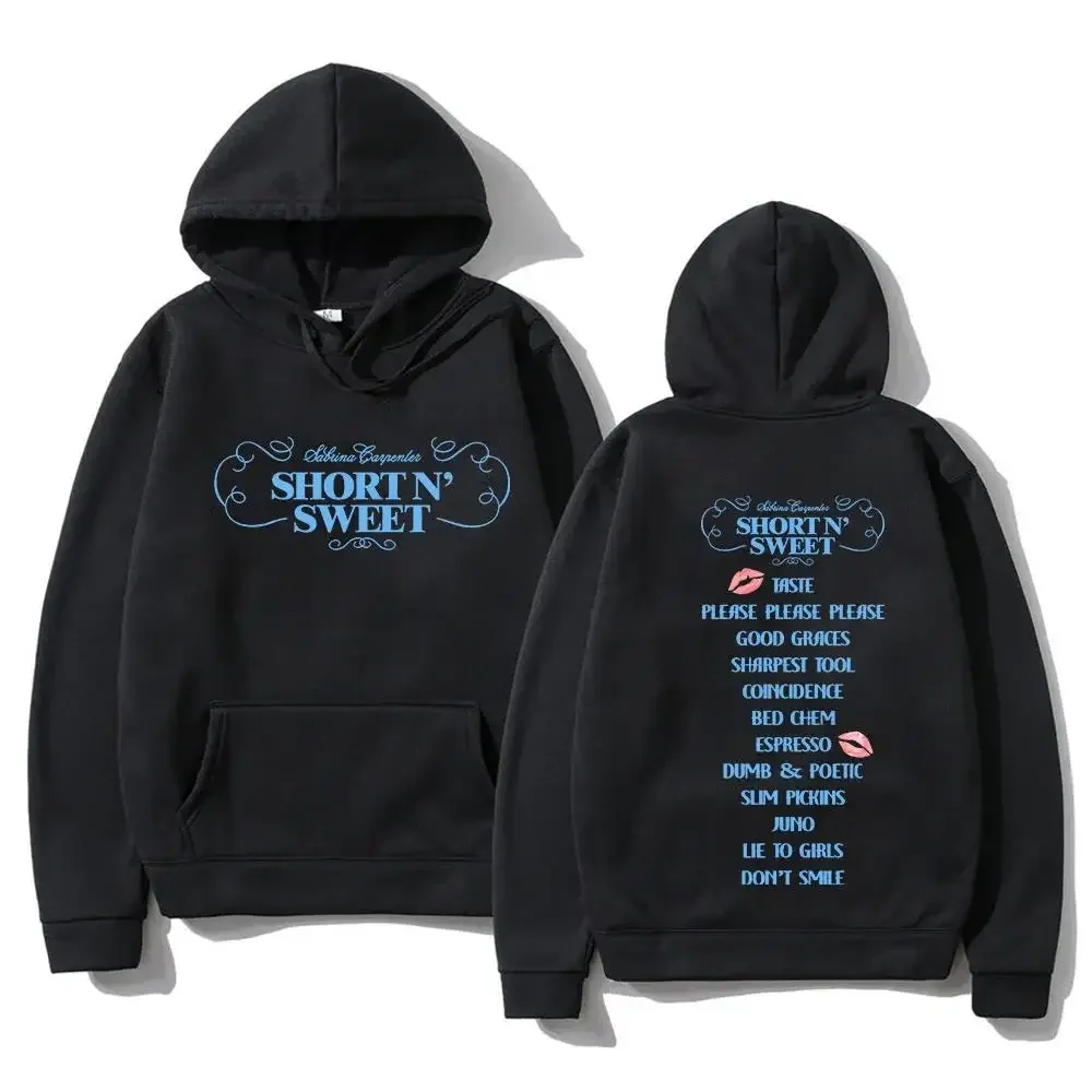 Sabrina Carpenter Short 'N Sweet Tour 2024 Hoodie Men Women Fashion Hip Hop Pullovers Sweatshirts Winter Casual Fleece Hoodies