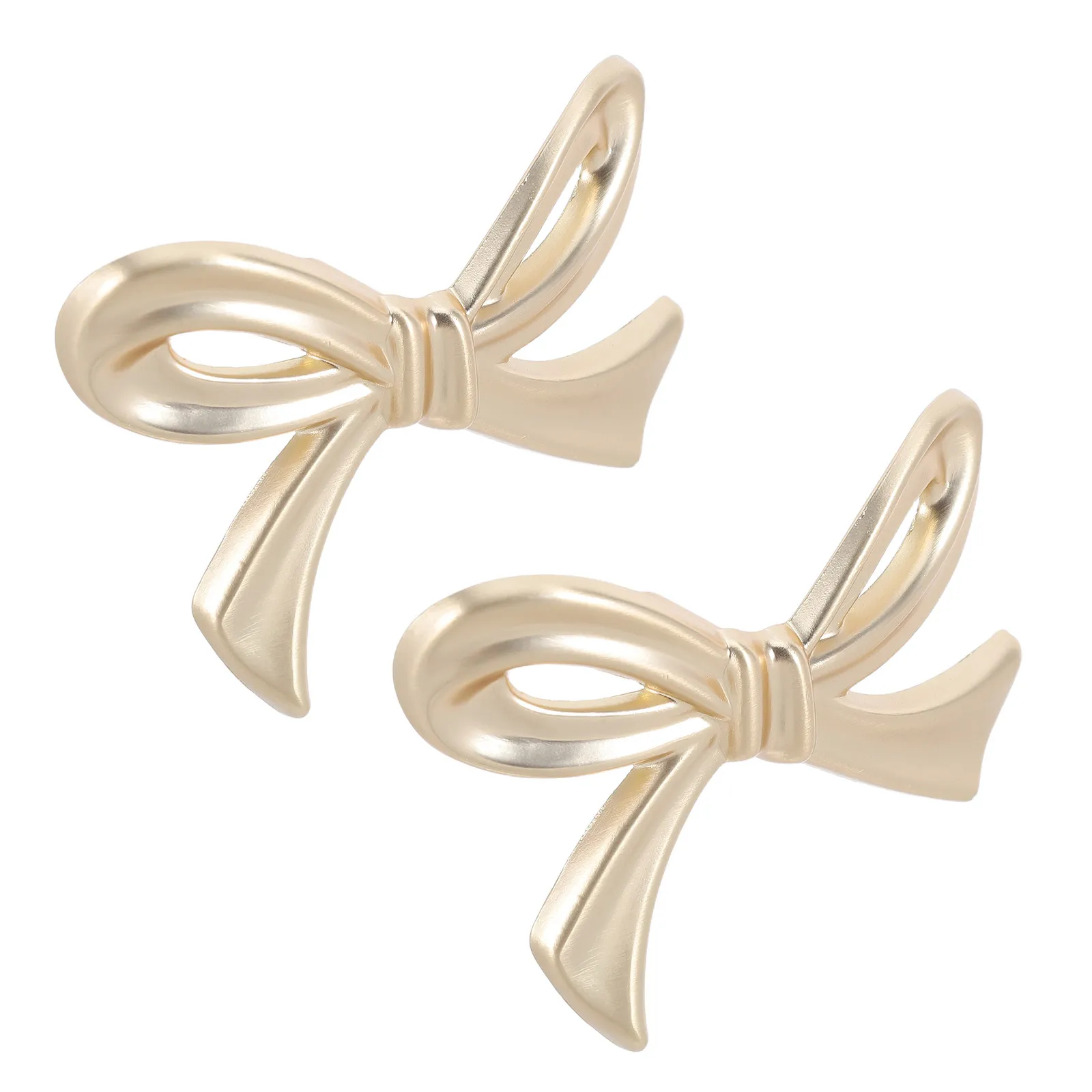 2Pcs Vintage Gold Bow Drawer Knobs Unique Bowknot Shape Decorative Cabinet Pulls Metal Handles for Wardrobe Cupboard Furniture