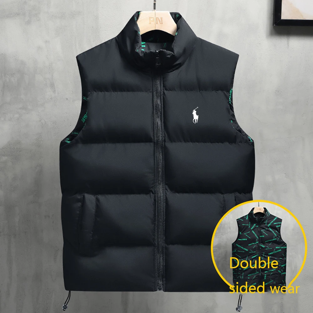 

2024 new ready to wear embroidered men's double-sided vest casual jacket thick vest warm jacket fashionable casual vest