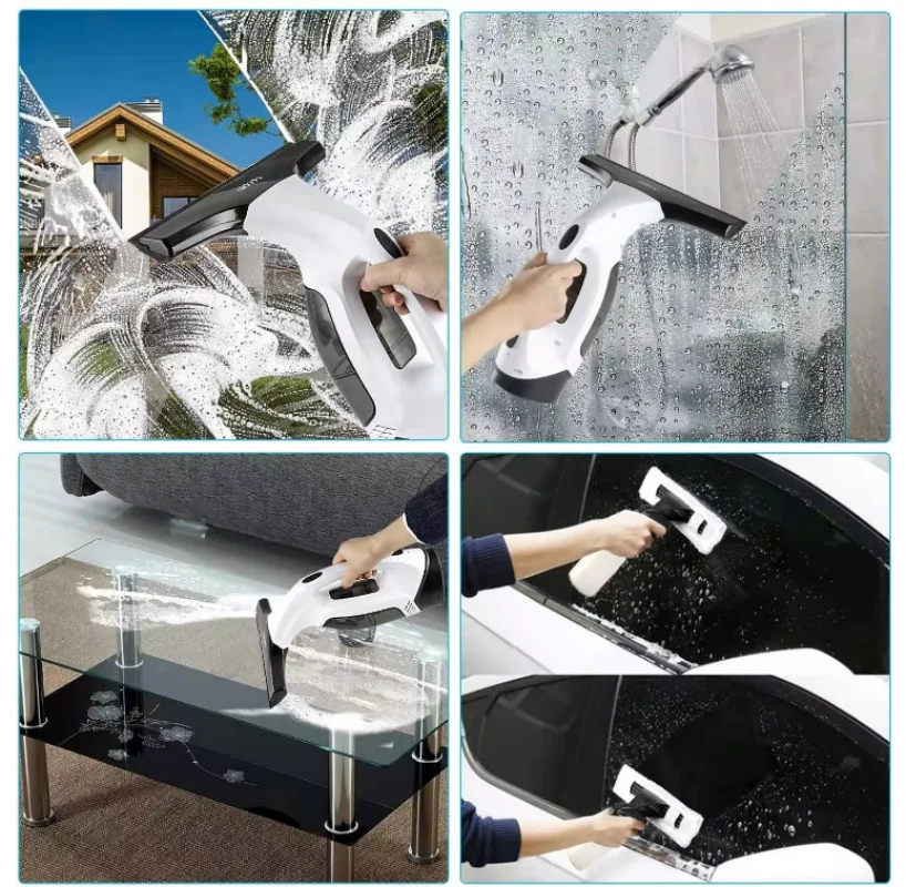 20W White Cordless Rechargeable Automatic Portable Glass Cleaner Window Cleaner with 2200mA