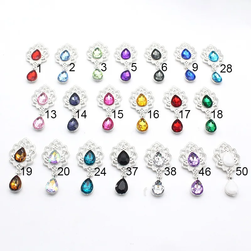 10Pcs 25*52MM Alloy Acrylic DIY Pendant Used For Wedding Dress, Hair, Wine Bottle And Invitation Decoration Accessories