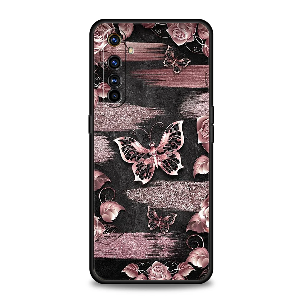 Gold Rose Love Heart Phone Case for Oppo A17 A12 A57 A74 A16 Find X5 X6 A52 A53 A54 A15 Reno 6 Z 7 Pro A9 2020 5G Silicone Shell