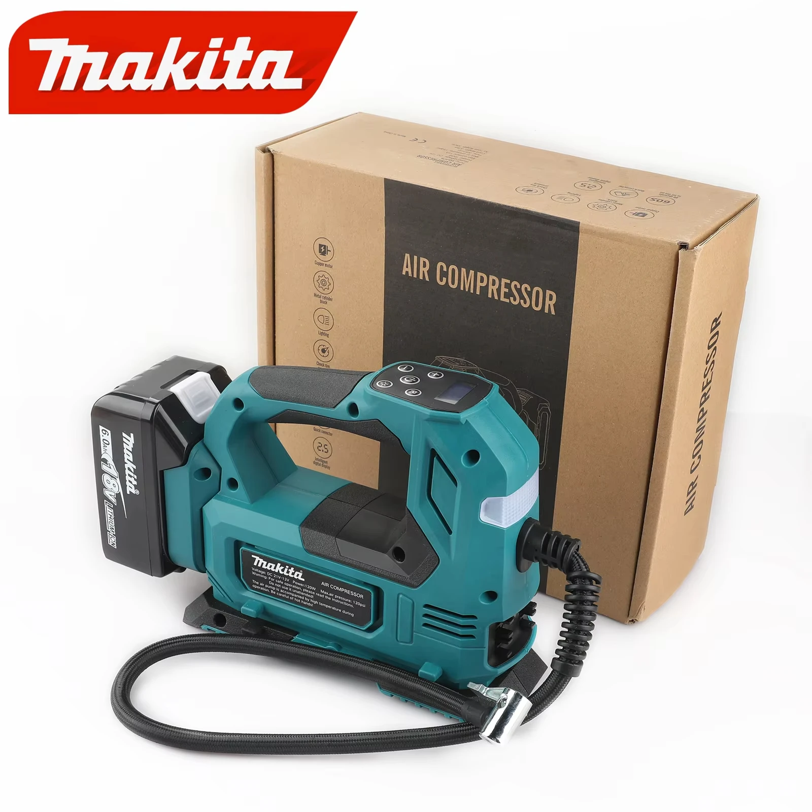 Makita DYS60 gonfleur sans fil automatique pompe à Air électrique pneu de voiture compresseur d'air portatif pour batterie Makita 18V