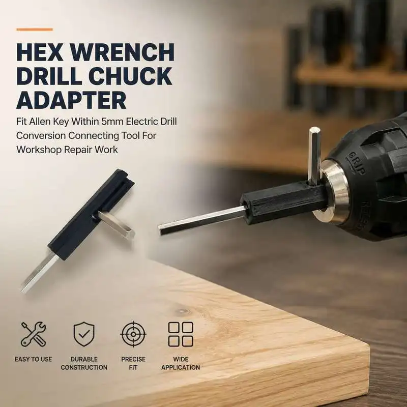 Drill Mount Hex Key Adapter Suitable For Allen Wrench Below 5mm Power Drill Accessory For Daily Mechanical Assembly Tasks
