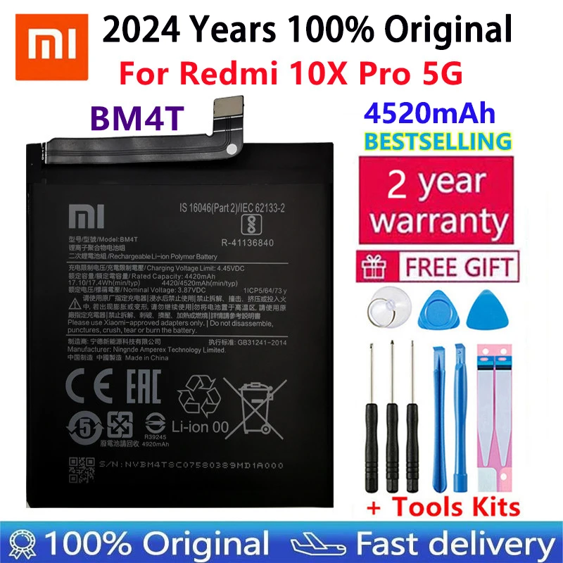 100% Original New High Quality Xiao Mi BM4T Replacement Phone Battery For Redmi 10X Pro 5G 4520mAh Batteries Bateria