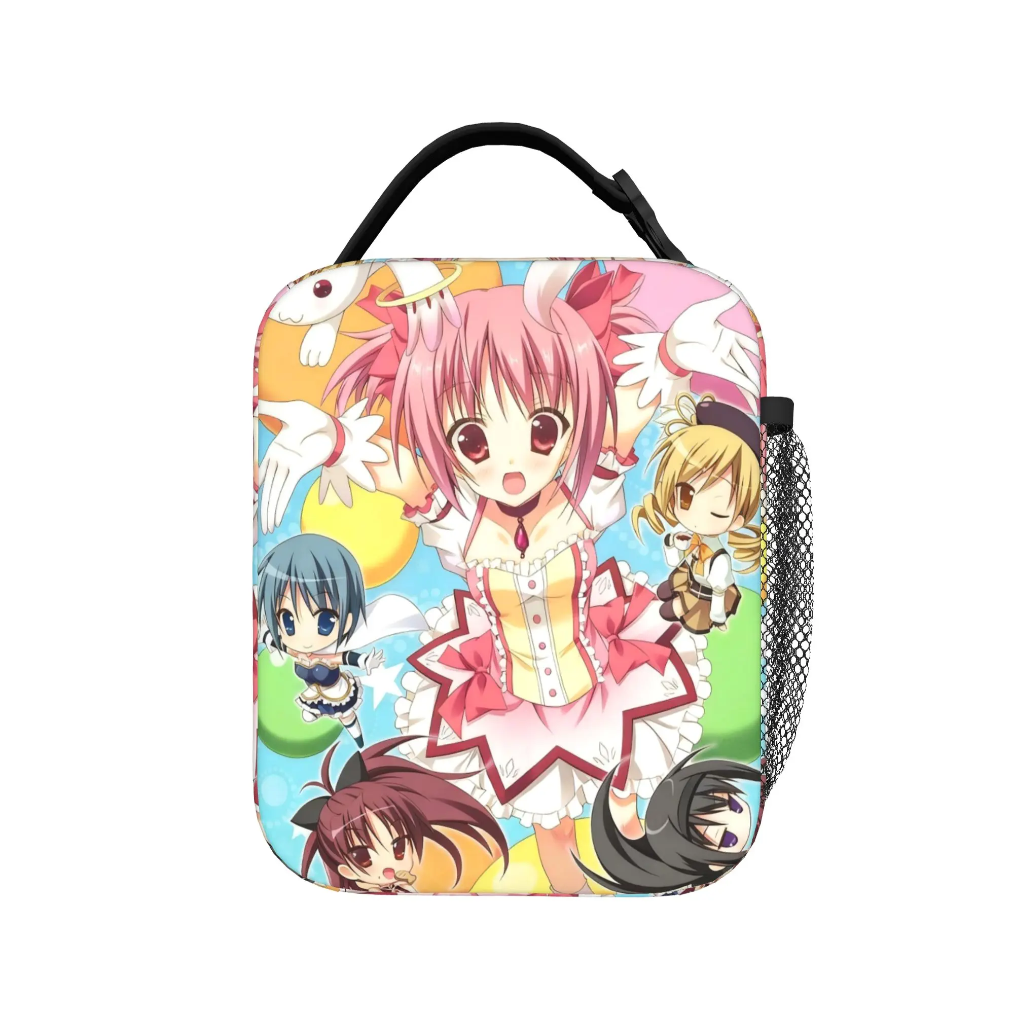 Puella Magi Madoka Magica Comic Insulated Lunch Bags Thermal Bag Reusable,Lunch Container  Portable Tote Lunch Box for Men Women