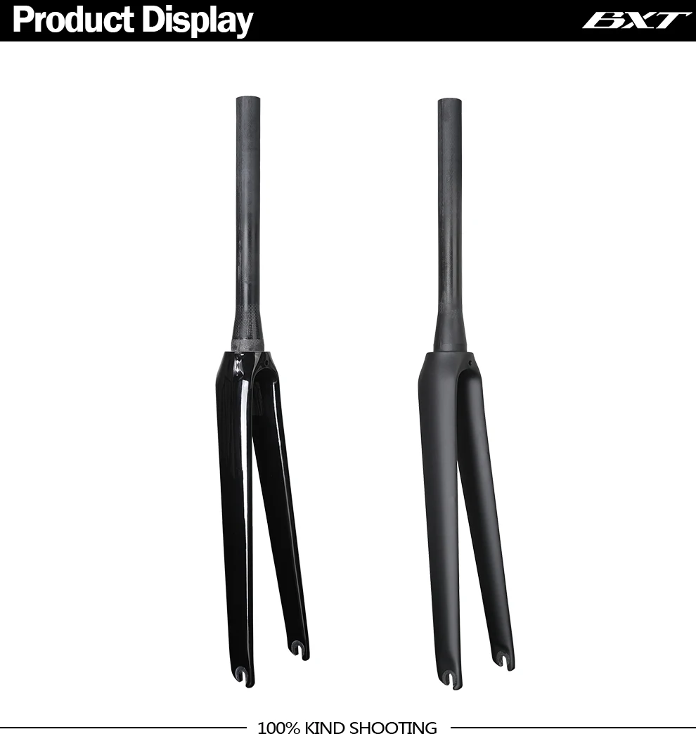 BXT Full Carbon Road Bike Fork, 700C V Brake Fork, QR 100x9mm, Tapered Tube 39.8mm, Fit BXT-045 Track Frame