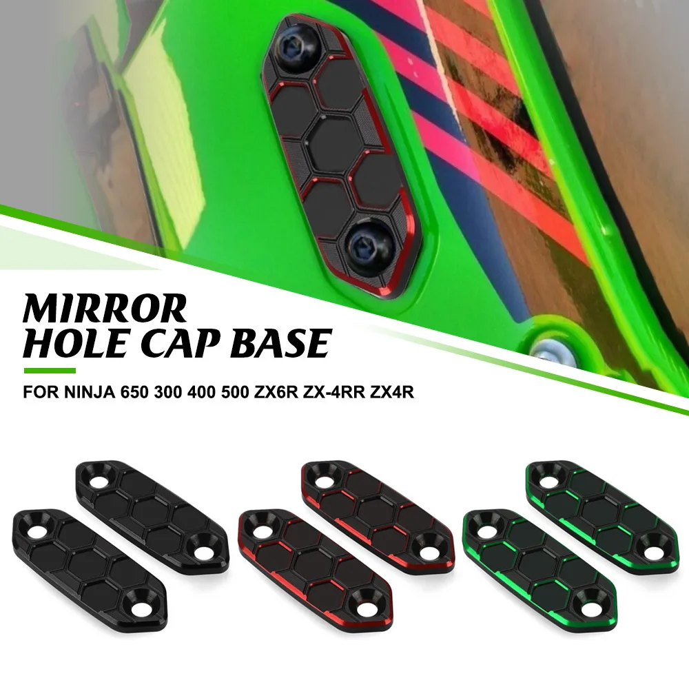 

Motorcycle CNC Rearview Mirrors Seat Decorative Cover Mirror Base Brackets For Kawasaki Ninja 650 300 400 500 ZX6R ZX-4RR ZX4R