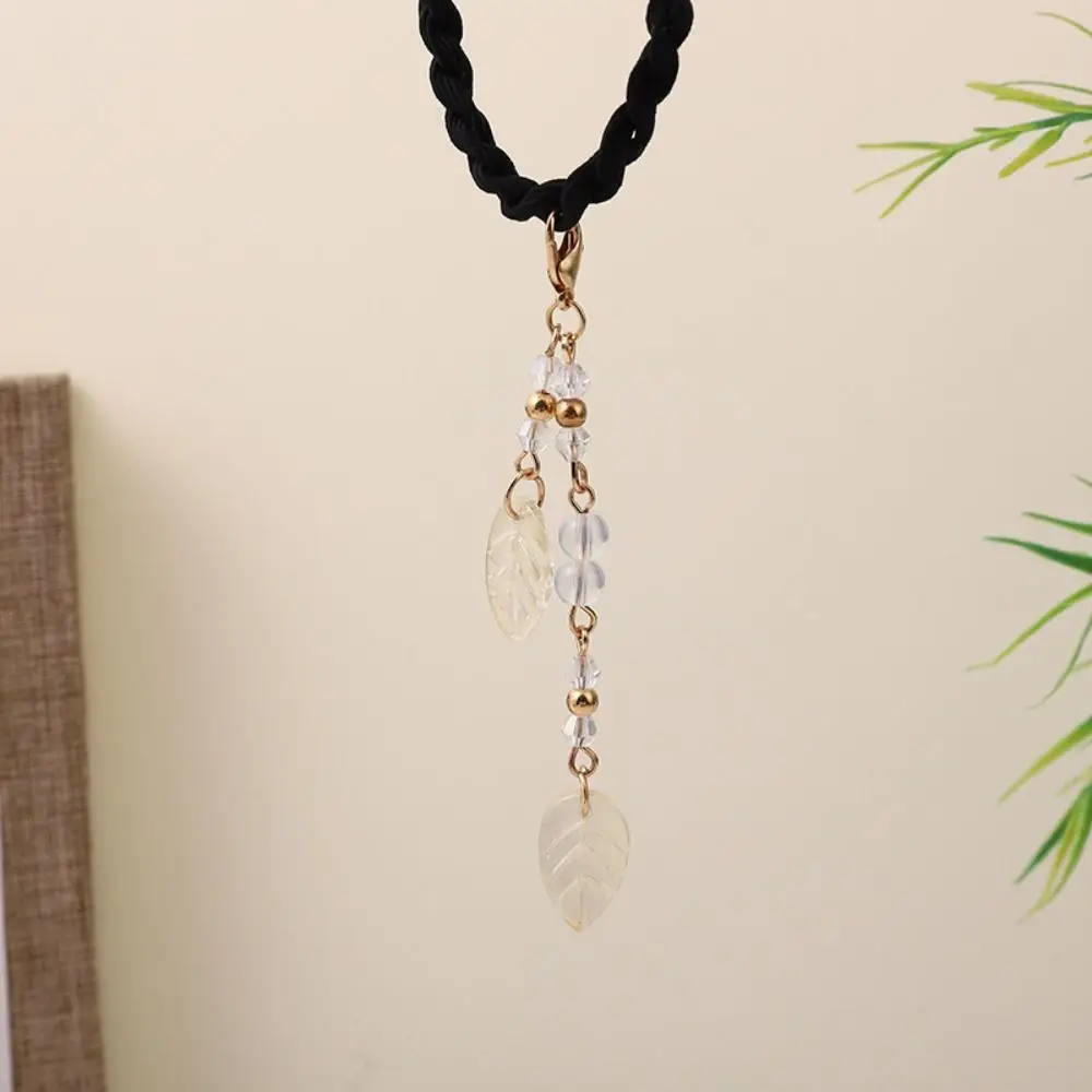 

Exquisite Tassel Hanfu Tassel Headwear Hair Band Leaf Chinese Style Rubber Band Pendant Hair Tie Weave Hair Rope Women