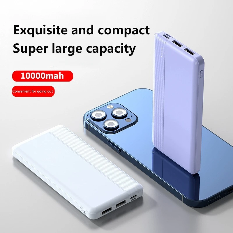

Портативный внешний аккумулятор 10000 мАч с высокой емкостью, ультратонкий, с быстрой зарядкой, компактный, для использования на открытом воздухе, подходит для iPhone.