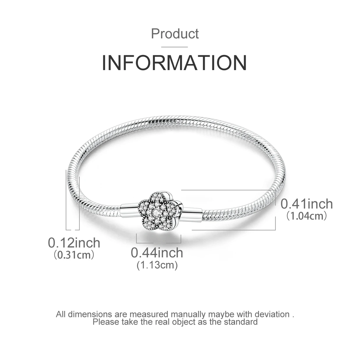 925 Sterling Silber Original Schlangenkette Herzverschluss Perlen-Sicherheitskette Armbänder Passend für Charms DIY Schmuck für Frauen – Detail 9