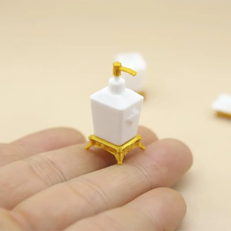 1/3Pcs Nordic Style Lotion Bottle & Soap Dish Mini Toothbrush Holder Model 1:12 Scale Dollhouse Miniature Bathroom Accessory Set view 5